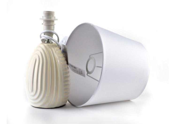 Lampe de table LETI BEIGE - Céramique beige 9x10xh33cm - HTLA8393 - Mondex 2