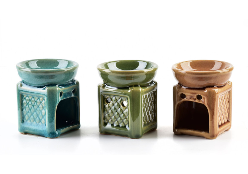 Brûleur à huiles essentielles - Céramique 7x5x7,5cm - HTTP2919 - Mondex