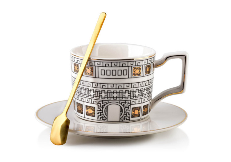 Tasse OTIS avec Soucoupe - 220ml - HTPL8628-PROM - Affekdesign By Mondex
