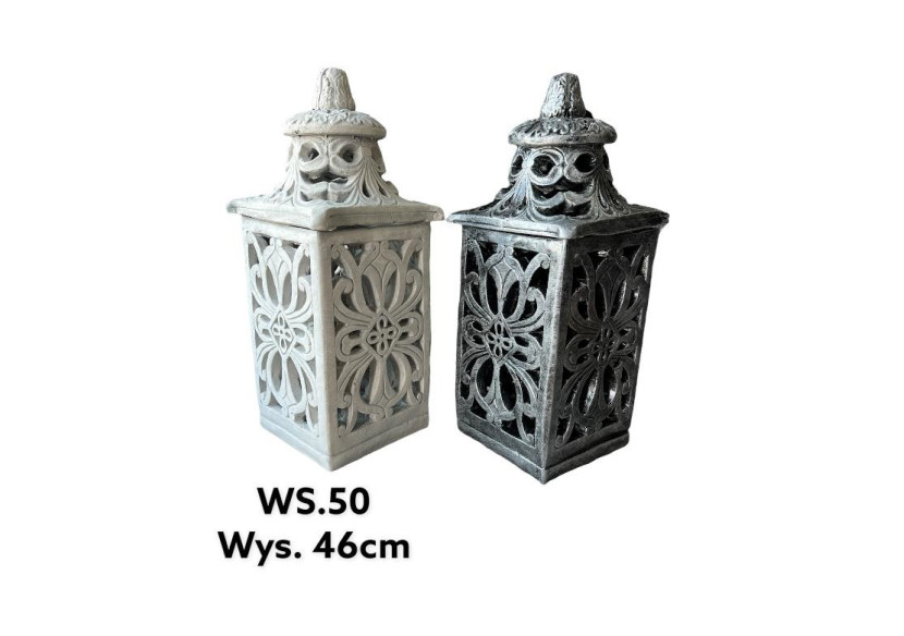 Lampion Chic - Dimensions 18,5x18,5xh50cm en gris - HTC1061-PROM - Mondex