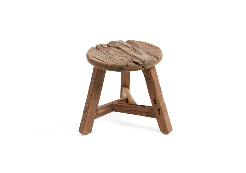 Tabouret Yatai - Teck Naturel - Taille M - JAHER001N-M - Bazar Bizar Tabouret Yatai - Teck Naturel - Taille M - JAHER001N-M - Bazar Bizar
