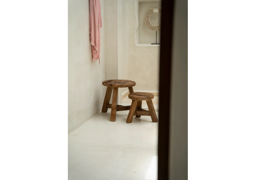 Tabouret Yatai - Teck Naturel - Taille M - JAHER001N-M - Bazar Bizar Tabouret Yatai - Teck Naturel - Taille M - JAHER001N-M - Bazar Bizar