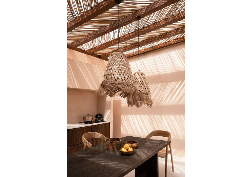 Suspension Méduse Abaca - Élégance côtière naturelle - JAWAL004N-M - Bazar Bizar