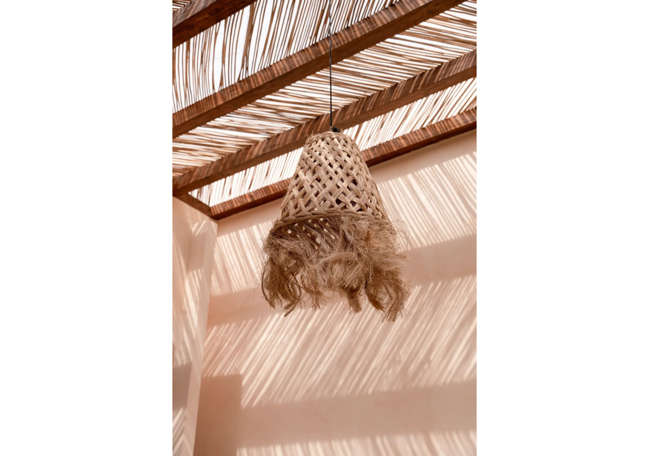Suspension Méduse Abaca - Élégance côtière naturelle - JAWAL004N-M - Bazar Bizar