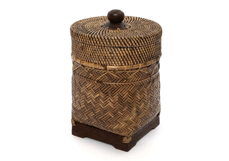 Panier de Salle de Bain - Tissage en Rattan Naturel - BAGE019NBr - Bazar Bizar