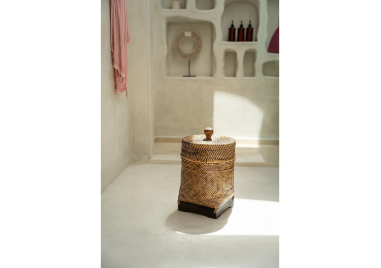 Panier de Salle de Bain - Tissage en Rattan Naturel - BAGE019NBr - Bazar Bizar 2