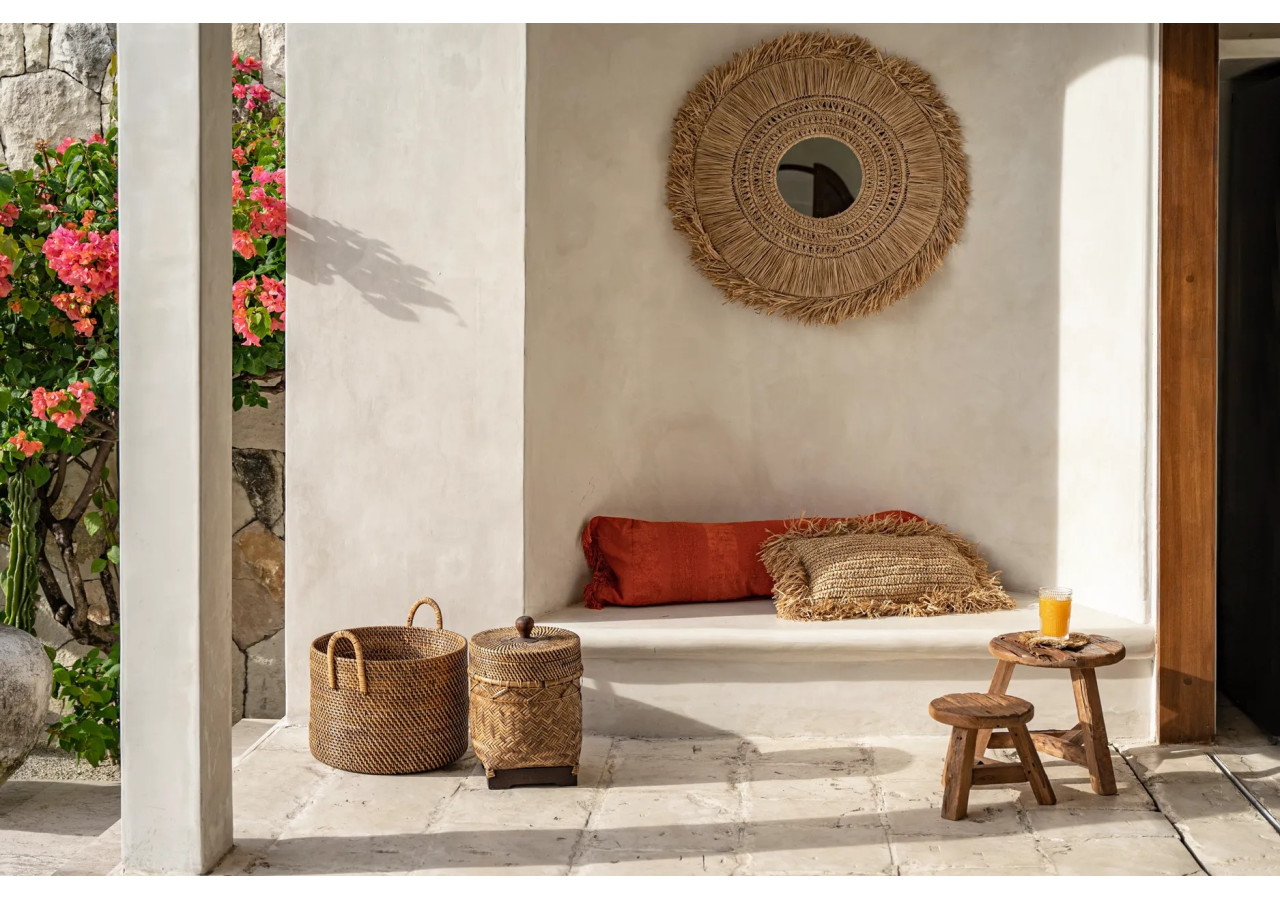 Panier de Salle de Bain - Tissage en Rattan Naturel - BAGE019NBr - Bazar Bizar