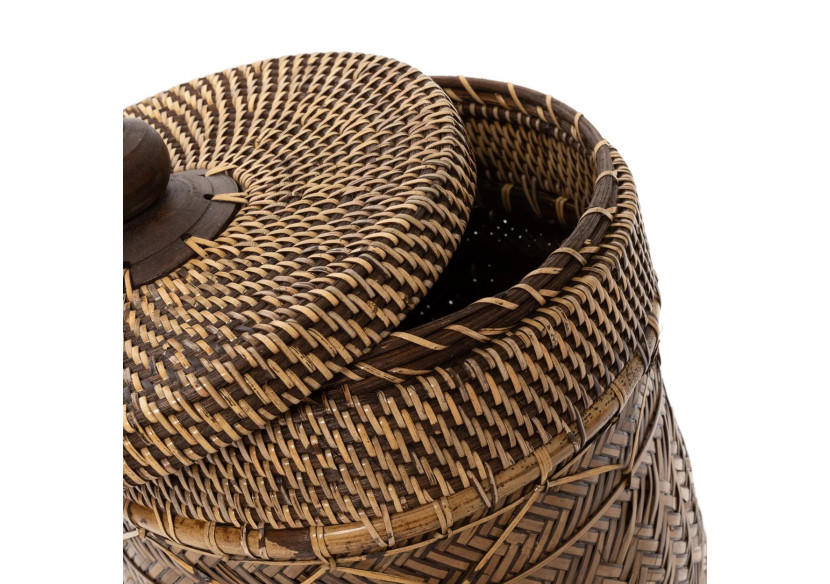 Panier de Salle de Bain - Tissage en Rattan Naturel - BAGE019NBr - Bazar Bizar