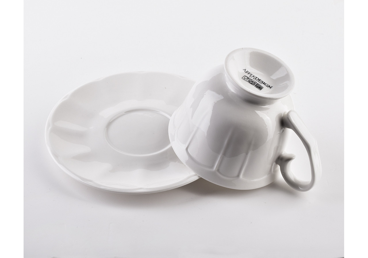 Tasse HELLA avec Soucoupe - 250ml, 15,5xh8cm - HTNF3324 - Affekdesign By Mondex