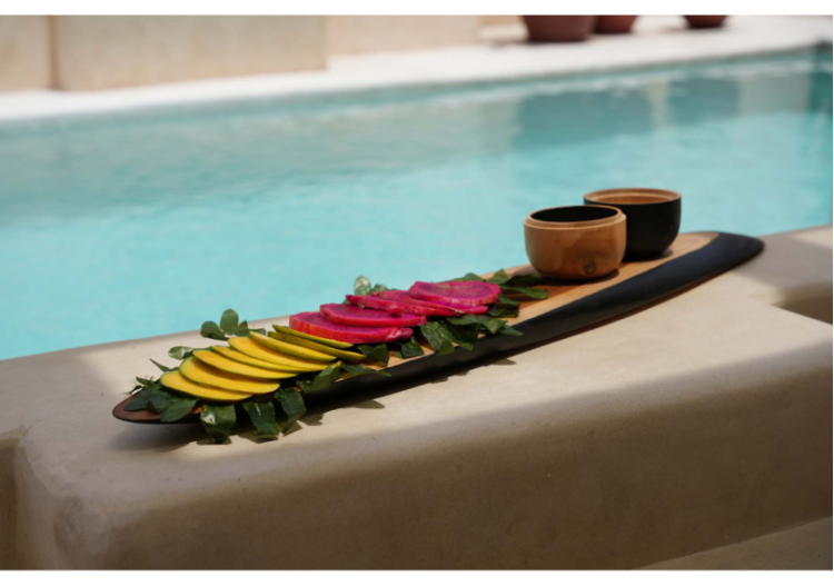 Assiette à Tapas Bondi - XXL en bois de teck - JAES016NB-XXL - Bazar Bizar 2