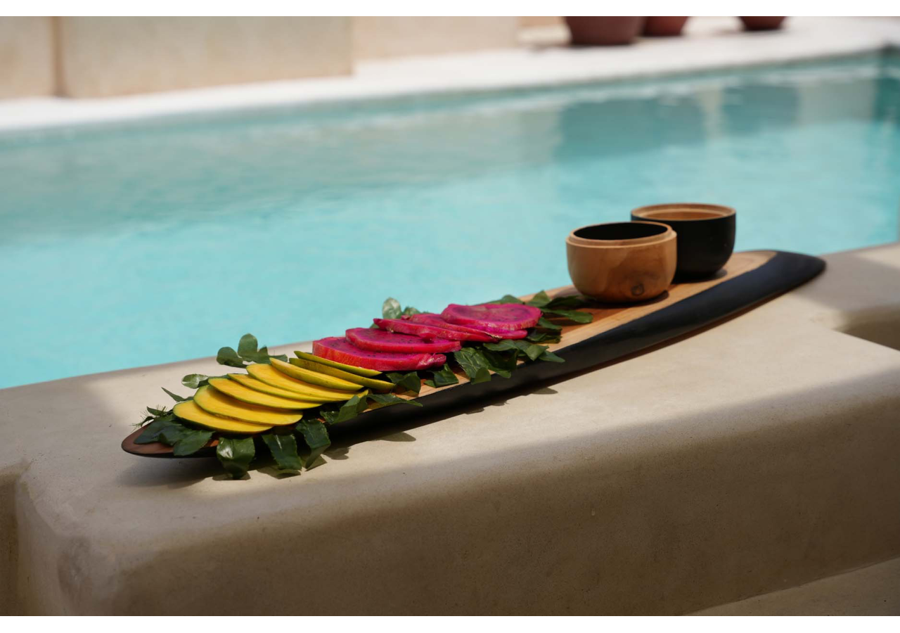 Assiette à Tapas Bondi - XXL en bois de teck - JAES016NB-XXL - Bazar Bizar