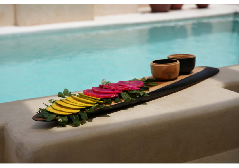 Assiette à Tapas Bondi - XXL en bois de teck - JAES016NB-XXL - Bazar Bizar