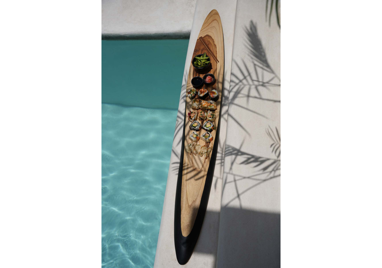 Assiette à Tapas Bondi - XXL en bois de teck - JAES016NB-XXL - Bazar Bizar