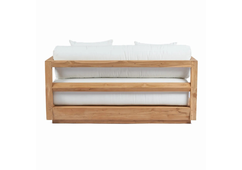 Canapé Umalas 2 places - En teck recyclé et coussins Sunbrella - JAECOL025NW - Bazar Bizar