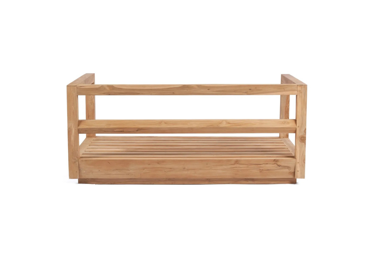 Canapé Umalas 2 places - En teck recyclé et coussins Sunbrella - JAECOL025NW - Bazar Bizar