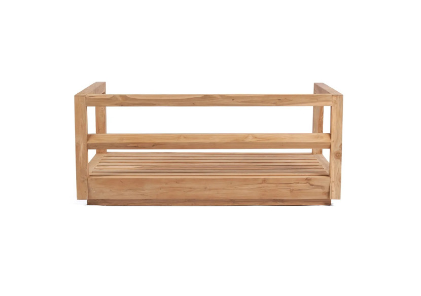 Canapé Umalas 2 places - En teck recyclé et coussins Sunbrella - JAECOL025NW - Bazar Bizar