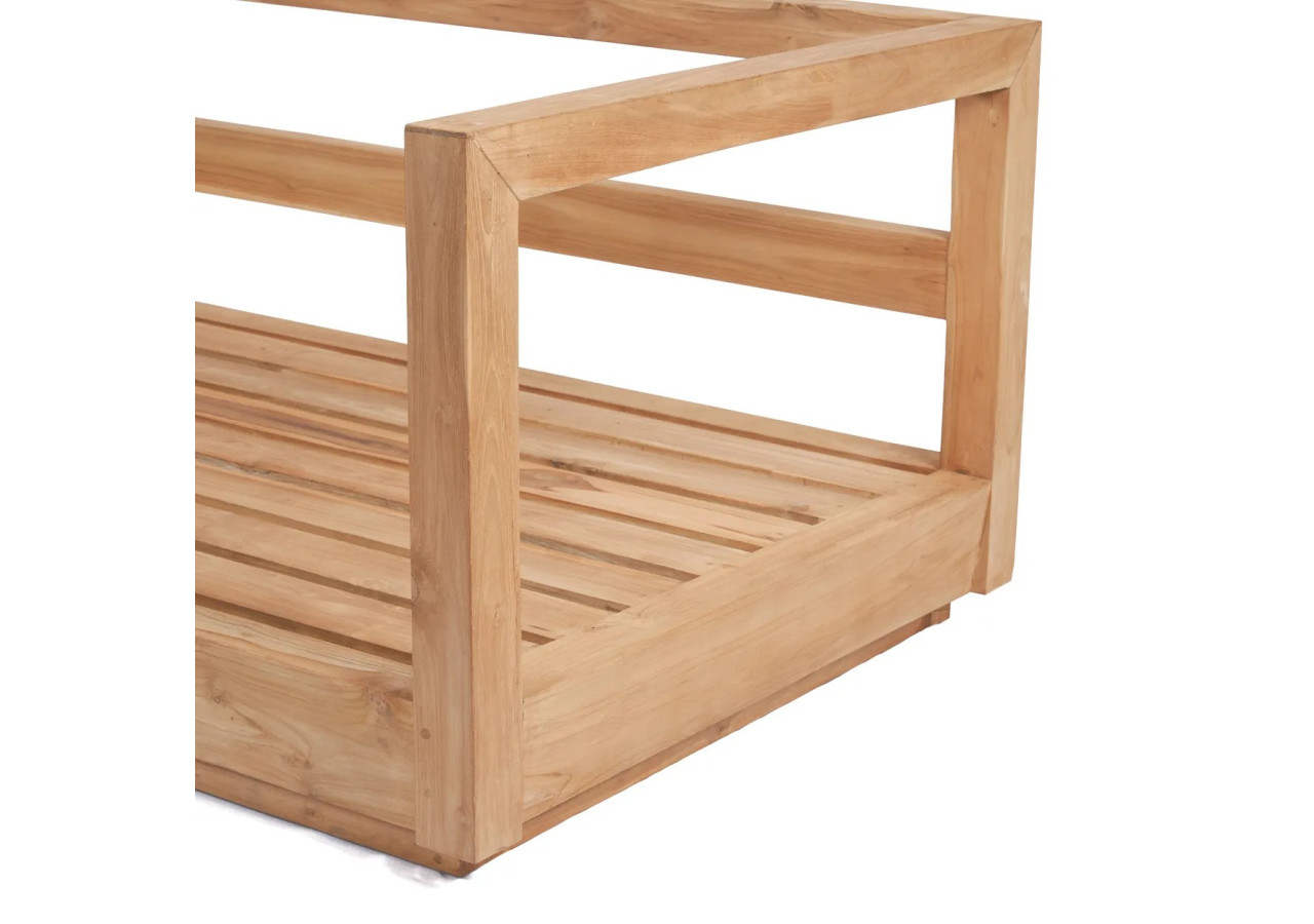 Canapé Umalas 2 places - En teck recyclé et coussins Sunbrella - JAECOL025NW - Bazar Bizar