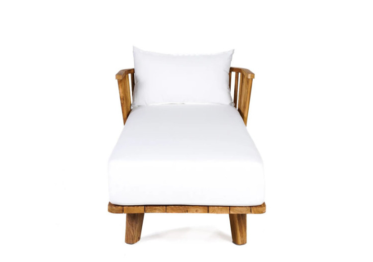 Lit de jour Malawi - En teck naturel avec coussins extérieurs - JASE003NW - Bazar Bizar 2