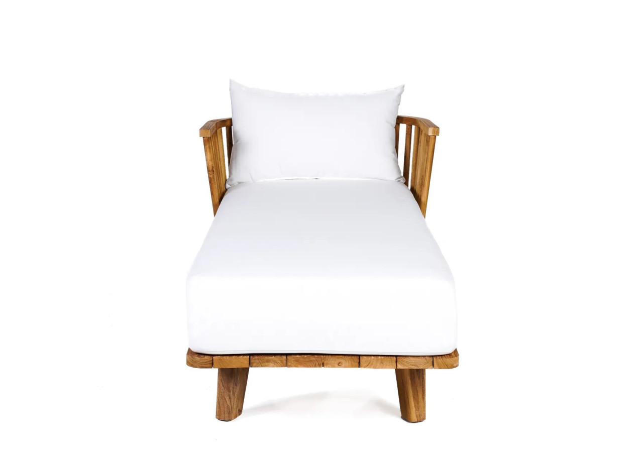 Lit de jour Malawi - En teck naturel avec coussins extérieurs - JASE003NW - Bazar Bizar