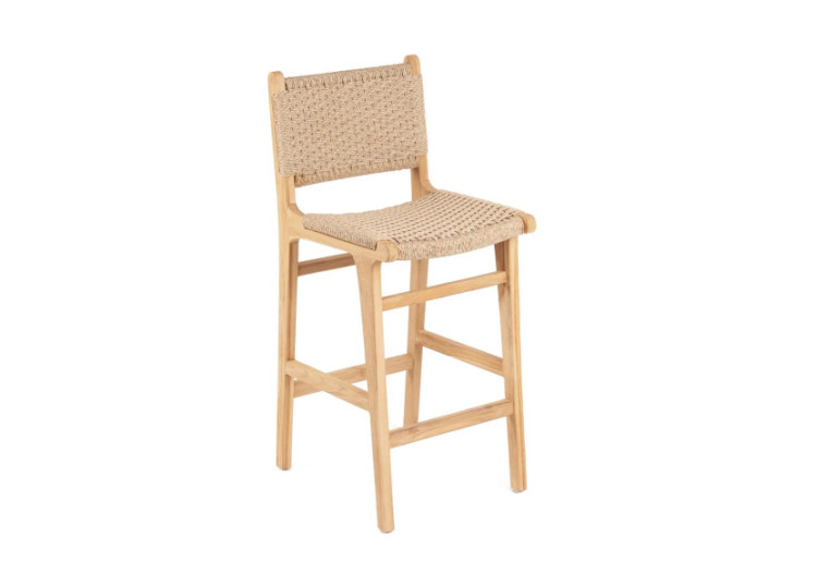 Tabouret de bar Meno - Teck écologique et confort - JAECOL012N - Bazar Bizar
