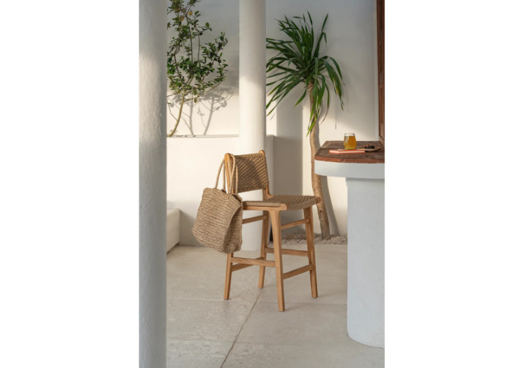 Tabouret de bar Meno - Teck écologique et confort - JAECOL012N - Bazar Bizar 2