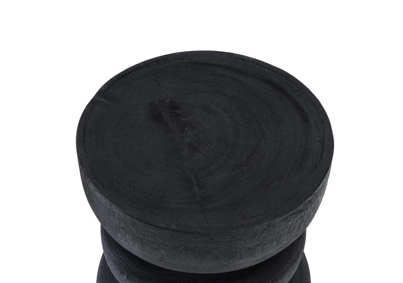 Tabouret CINCIN - Bois suar noir au design harmonieux - JANAF038B - Bazar Bizar