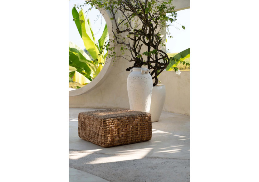 Pouf Hyacinth Carré - Naturel - M - BAJN018N-M-60x60 - Bazar Bizar