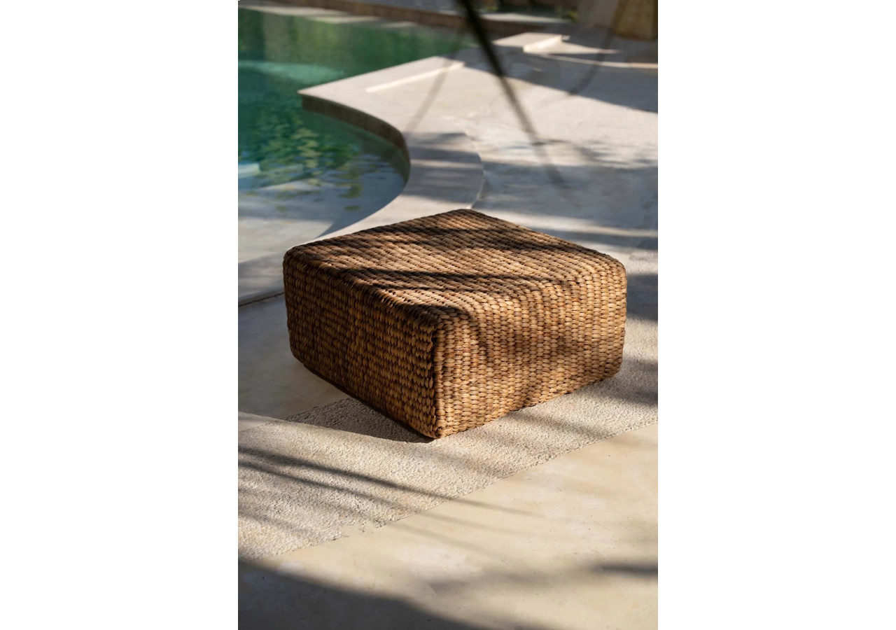 Pouf Hyacinth Carré - Naturel - M - BAJN018N-M-60x60 - Bazar Bizar