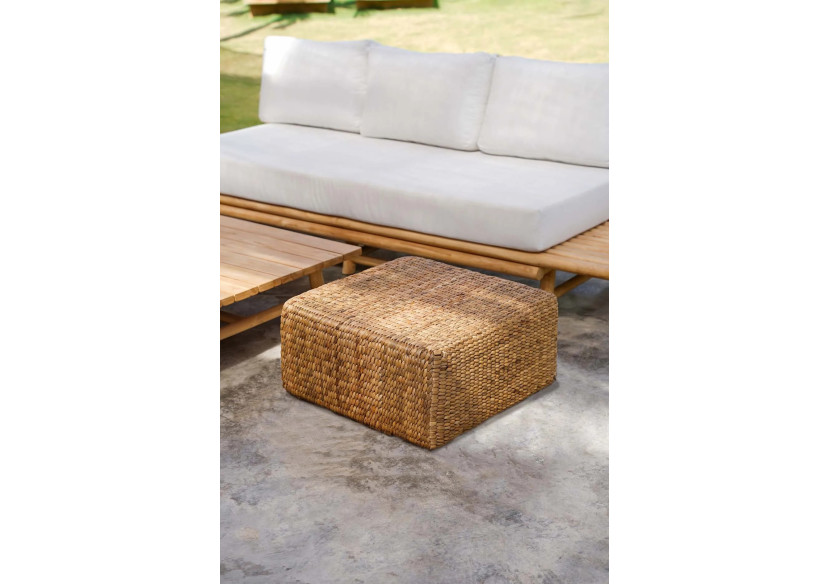 Pouf Hyacinth Carré - Naturel - M - BAJN018N-M-60x60 - Bazar Bizar