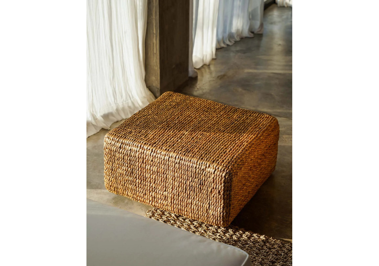 Pouf Hyacinth Carré - Naturel - M - BAJN018N-M-60x60 - Bazar Bizar
