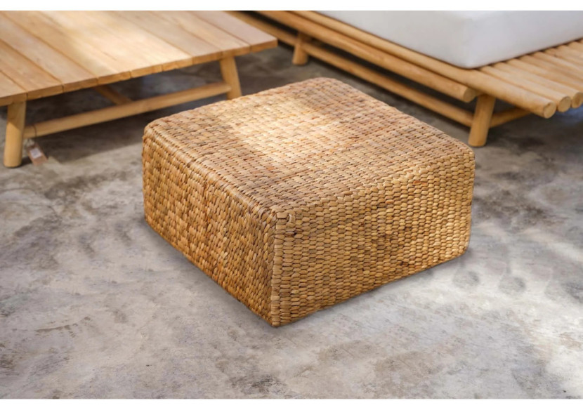 Pouf Hyacinth Carré - Naturel - M - BAJN018N-M-60x60 - Bazar Bizar