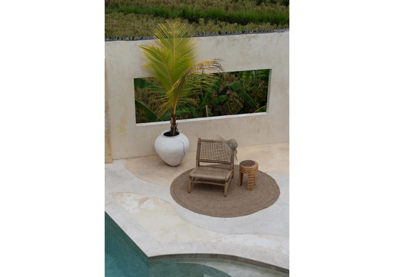 Tabouret Paramo - Bois Suar Naturel - JANAF027N - Bazar Bizar