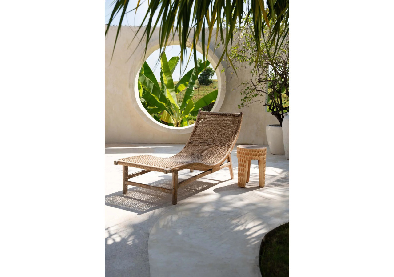 Tabouret Paramo - Bois Suar Naturel - JANAF027N - Bazar Bizar