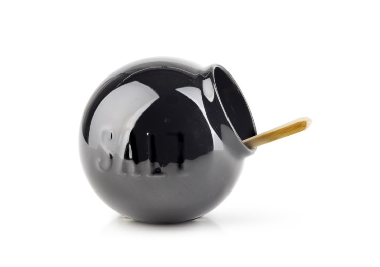 Salière MODERN LIFE - Porcelaine Noire 10.3xh9.3cm - HTD2113-PROM - Affekdesign By Mondex