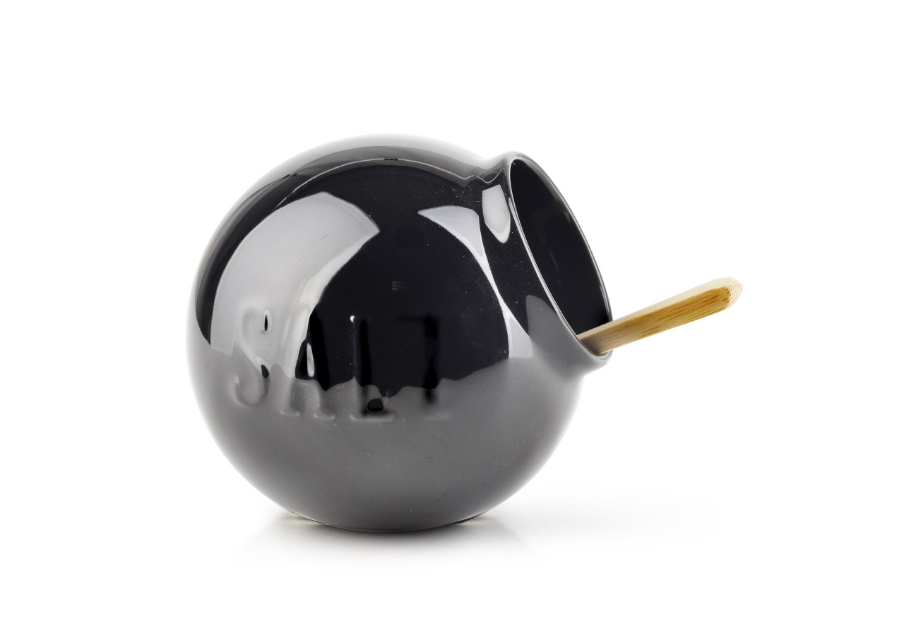 Salière MODERN LIFE - Porcelaine Noire 10.3xh9.3cm - HTD2113-PROM - Affekdesign By Mondex