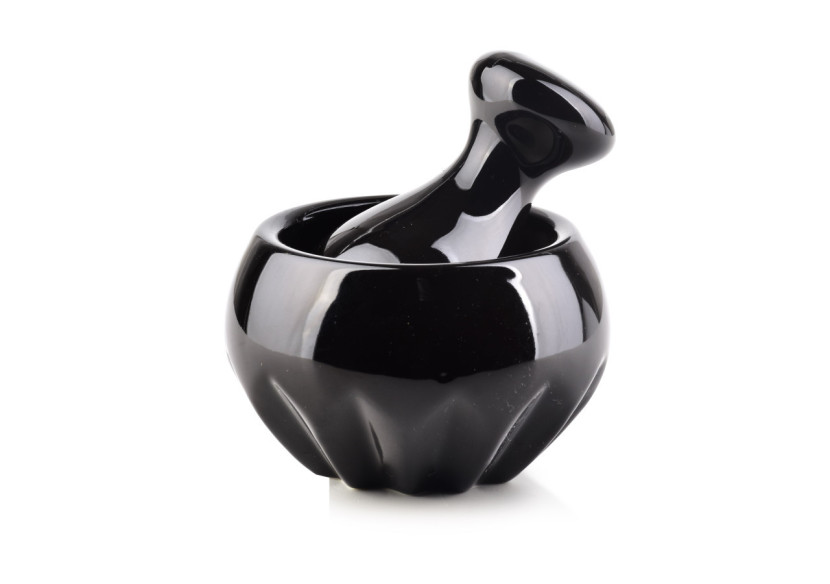 Mortier MODERN LIFE - Porcelaine Noire 10xh6.8cm - HTD2137-PROM - Affekdesign By Mondex