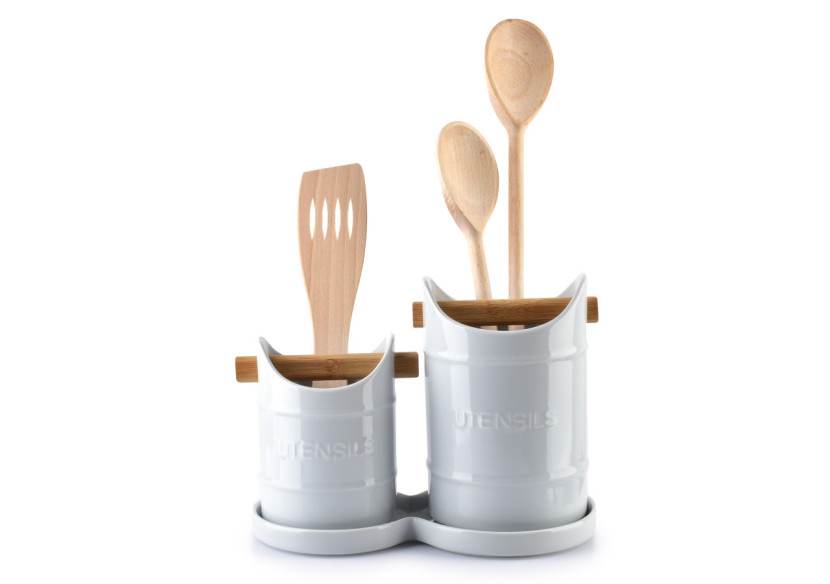 Set de Rangement pour Ustensiles de Cuisine MODERN LIFE - 24.5x13xh18cm - HTD2269-PROM - Cookini By Mondex Set de Rangement pour Ustensiles de Cuisine MODERN LIFE - 24.5x13xh18cm - HTD2269-PROM - Cookini By Mondex