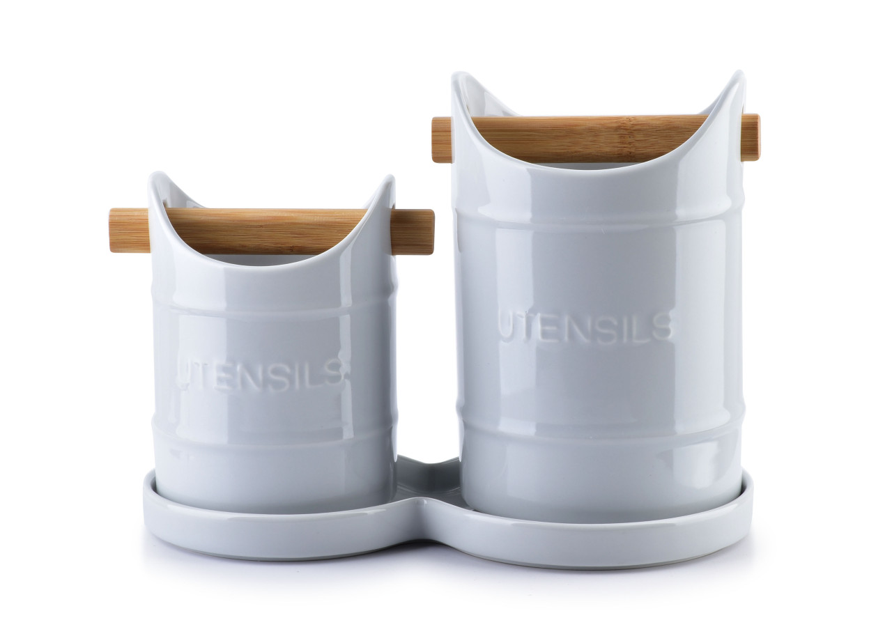 Set de Rangement pour Ustensiles de Cuisine MODERN LIFE - 24.5x13xh18cm - HTD2269-PROM - Cookini By Mondex