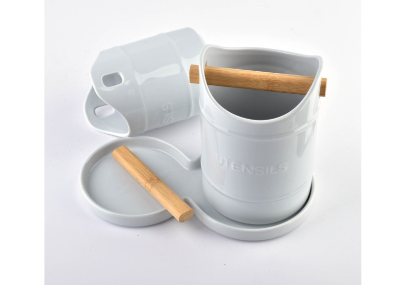 Set de Rangement pour Ustensiles de Cuisine MODERN LIFE - 24.5x13xh18cm - HTD2269-PROM - Cookini By Mondex Set de Rangement pour Ustensiles de Cuisine MODERN LIFE - 24.5x13xh18cm - HTD2269-PROM - Cookini By Mondex