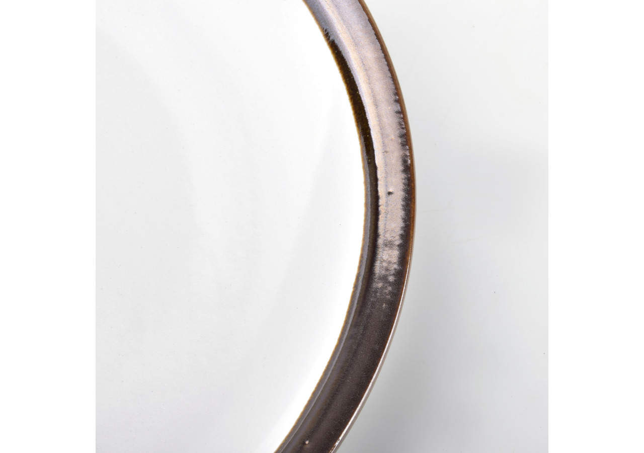 Talerz obiadowy CAL WHITE - Porcelaine 26,5x26,5x2cm - HTPB4843-PROM - Affekdesign By Mondex