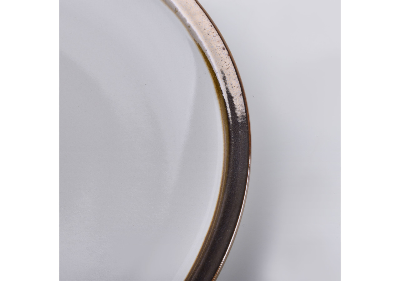 Talerz obiadowy CAL GREY - Porcelaine 26,5x26,5x2cm - HTPB4850-PROM - Affekdesign By Mondex