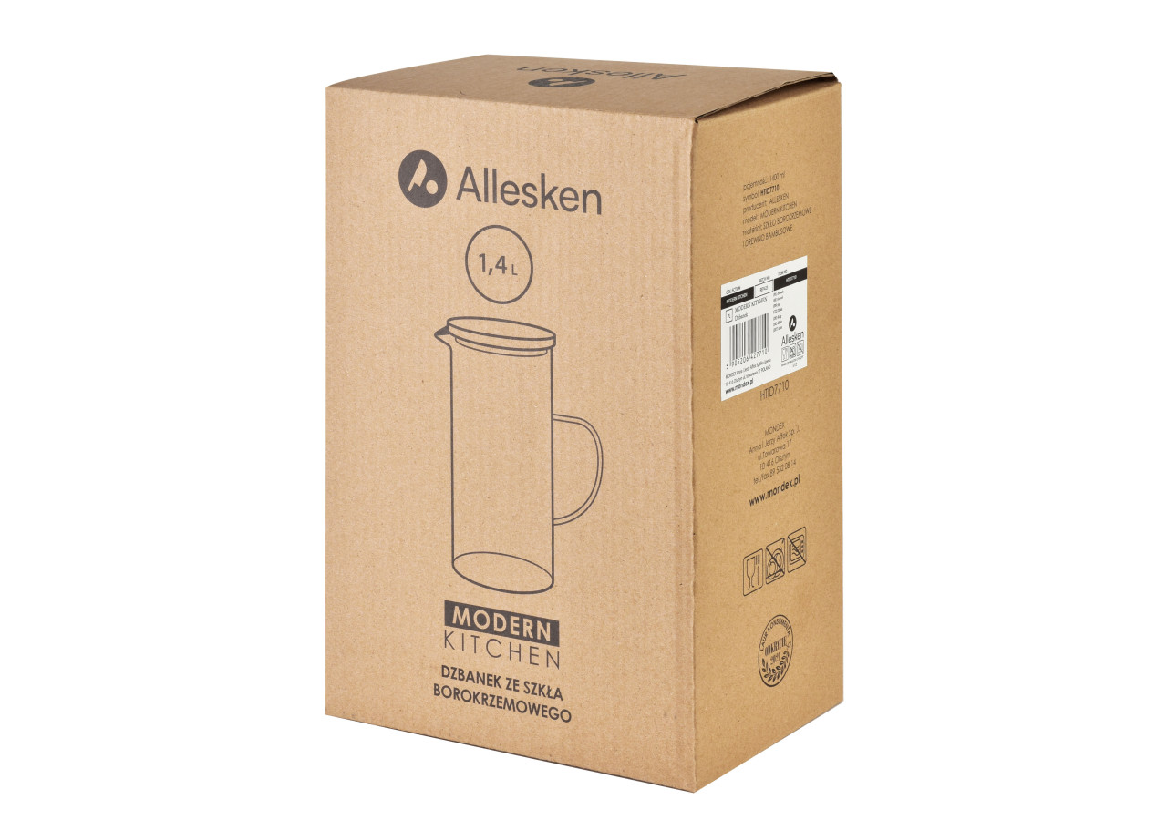 Carafe en verre MODERN KITCHEN - Design élégant 1400ml - HTID7710 - Mondex