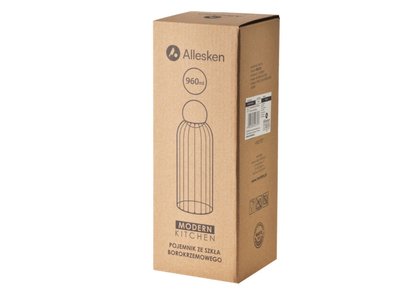 Bocal en verre rayé MODERN KITCHEN - Capacité 960ml - HTID7727 - Mondex