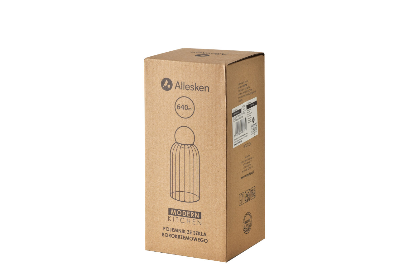 Bocal en verre rayé MODERN KITCHEN - Capacité 640ml - HTID7734 - Mondex