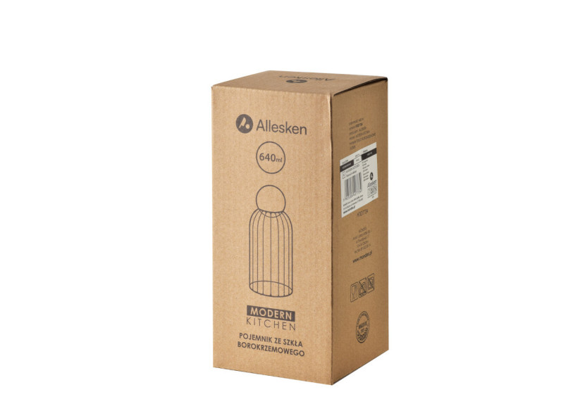 Bocal en verre rayé MODERN KITCHEN - Capacité 640ml - HTID7734 - Mondex