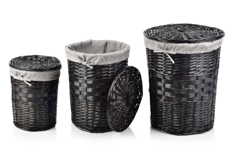 Panier à Linge WILL - Ensemble de 3 paniers ronds XL, L et M - HIWD2716 - Mondex