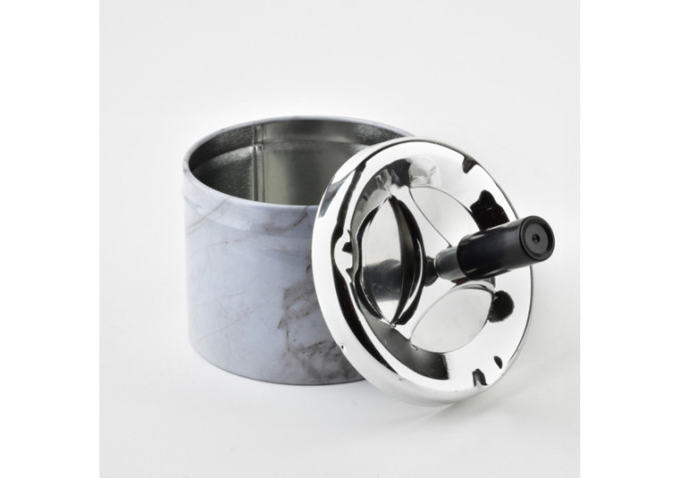 Cendrier ASHLEY - Métal avec bouton 9,3 x 12 cm en marbre - HTBL9868-PROM - Mondex 2