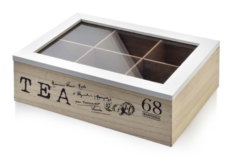 Boîte à thé SADIE - 6 compartiments 25x18xh7,5cm - HTYK4260 - Mondex