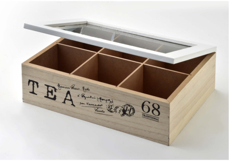 Boîte à thé SADIE - 6 compartiments 25x18xh7,5cm - HTYK4260 - Mondex 2