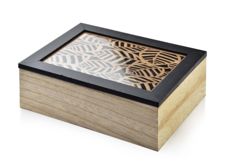 Boîte à thé SADIE - 6 compartiments 23x17,5xh7,7cm - HTYK4284 - Mondex